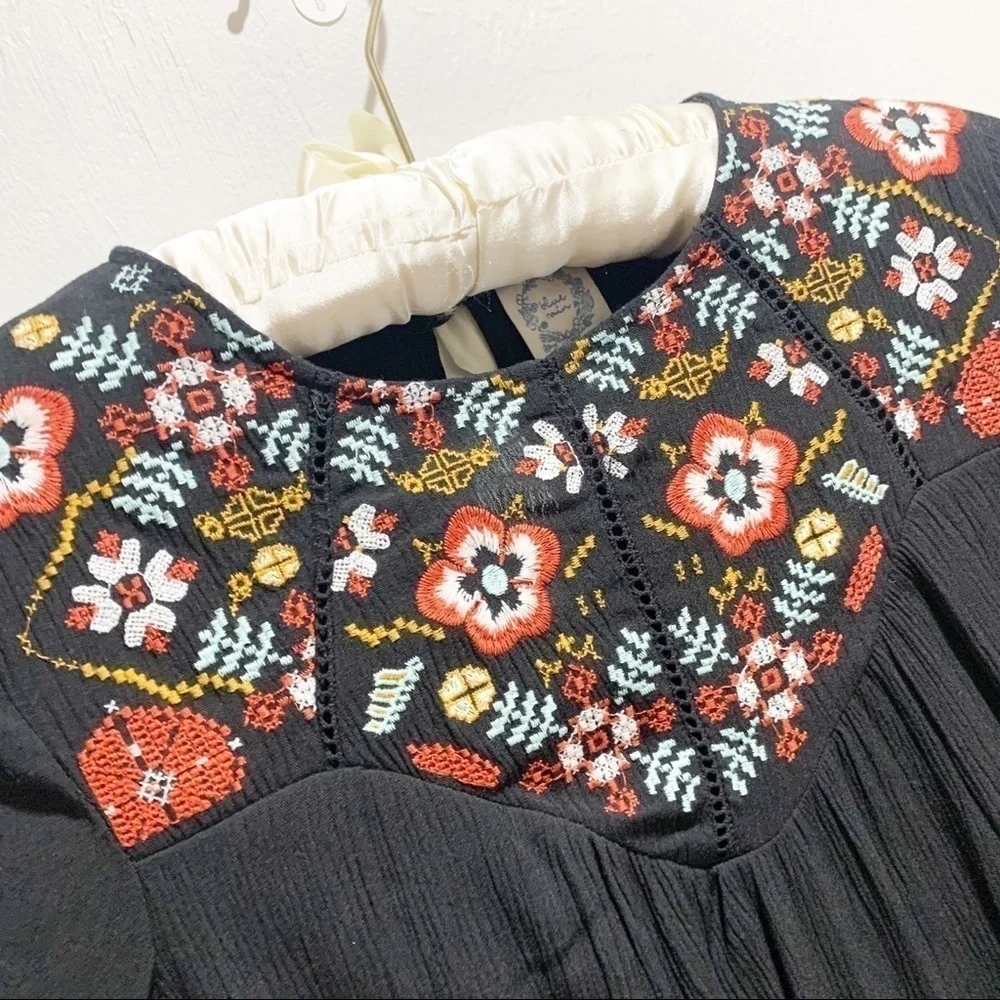 FRANCESCAS BLUE RAIN Embroidered Gauze Tunic Dress - Picture 5 of 6